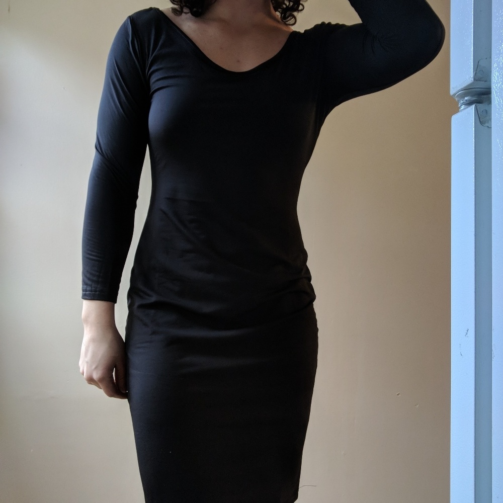 New, sexy, black, body con, long sleeve dress